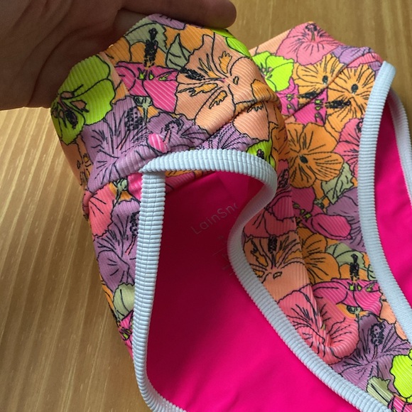Lain Snow Kiawah Bikini Bottom High Waisted In Neon Bloom Medium - Picture 4 of 6